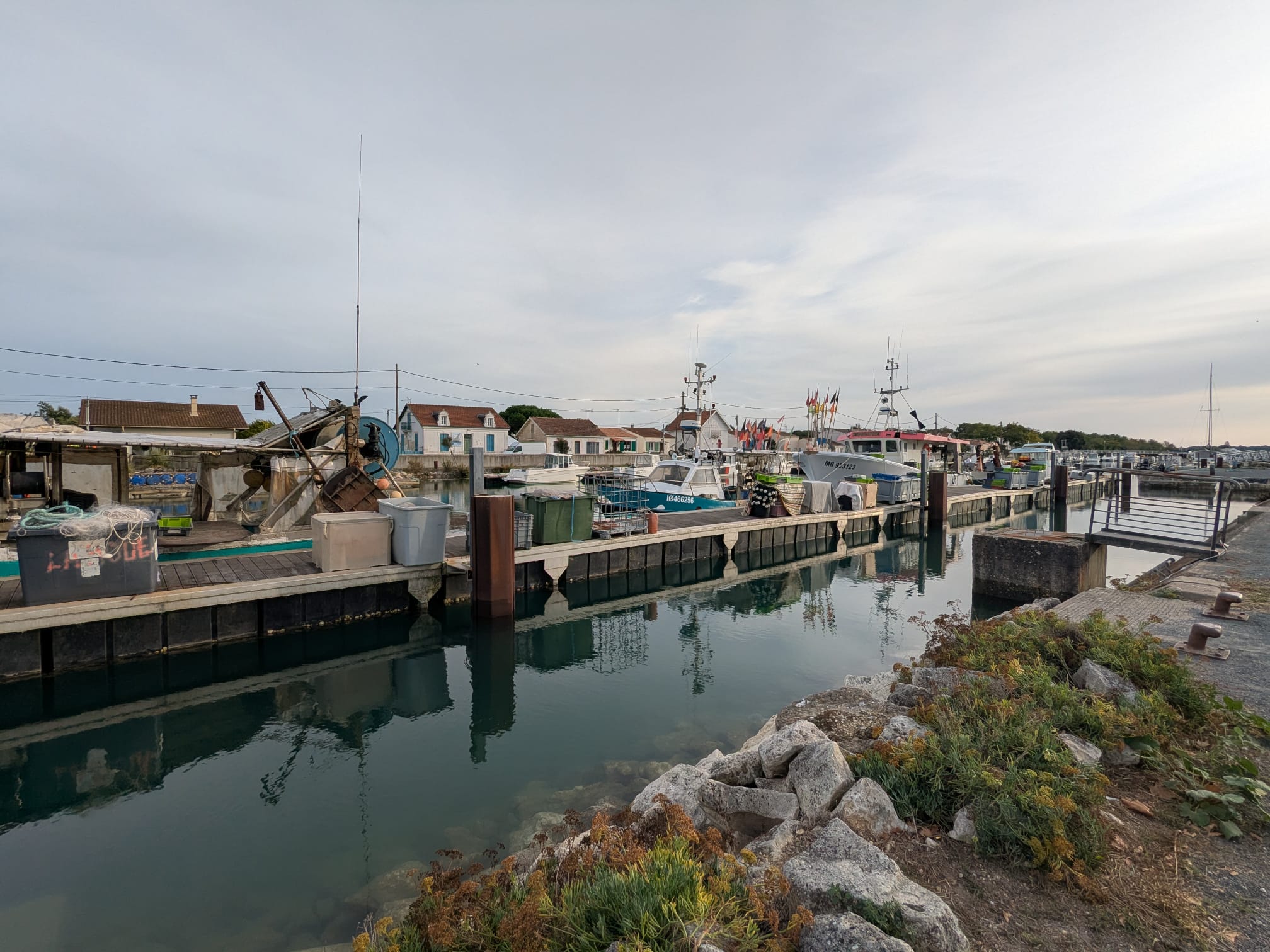 Bateaux de pêche amarrés dans le port de Boyardville